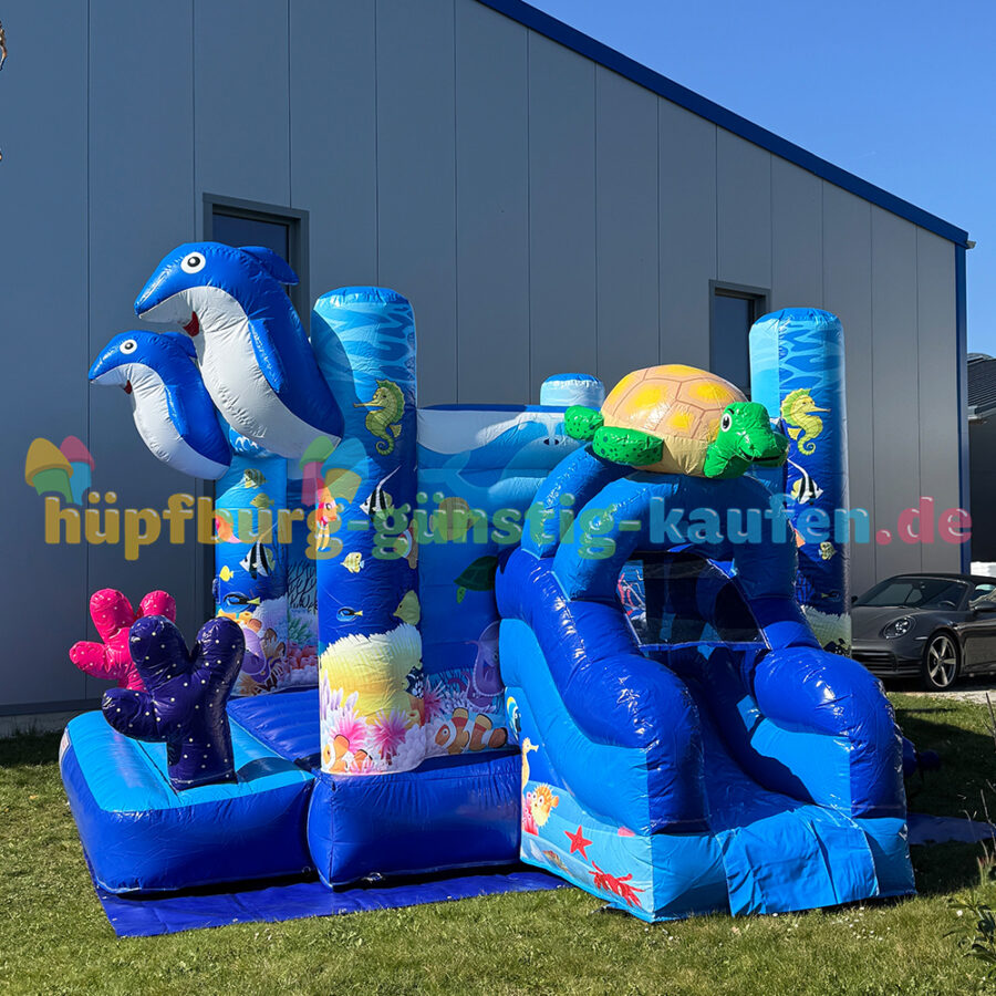 Hüpfburg Delfin mit Rutsche – Bild 7