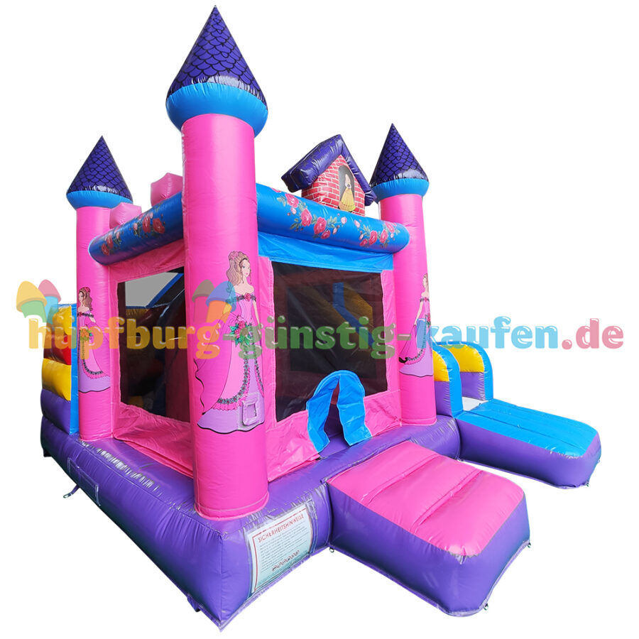 Hüpfburg Prinzessinnen Schloss mit Rutsche – Bild 9