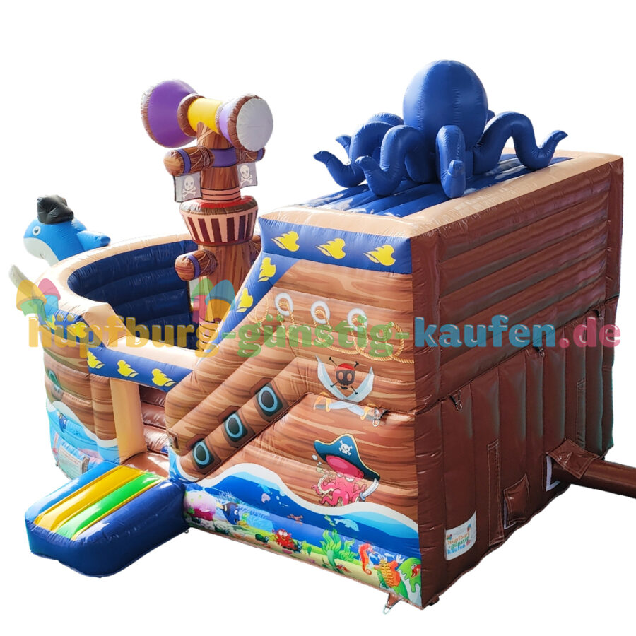 Hüpfburg Oktopus Schiff mit Rutsche – Bild 4