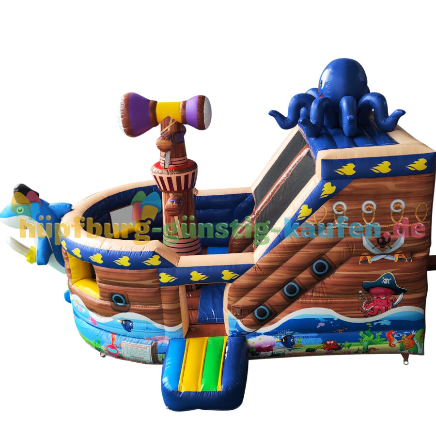 Hüpfburg Oktopus Schiff mit Rutsche – Bild 5