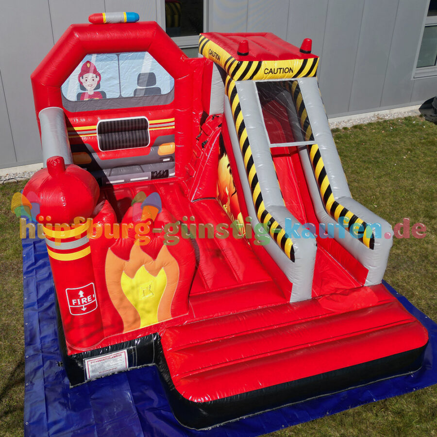 Hüpfburg Feuerwehrauto mit Rutsche – Bild 3